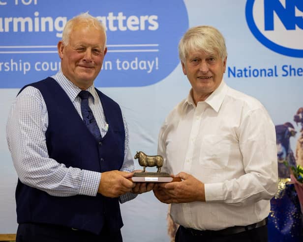 Edward Adamson receiving The George Hedley Memorial Award from NSA Chairman Pete Delbridge at the NSA Pre Event Dinner