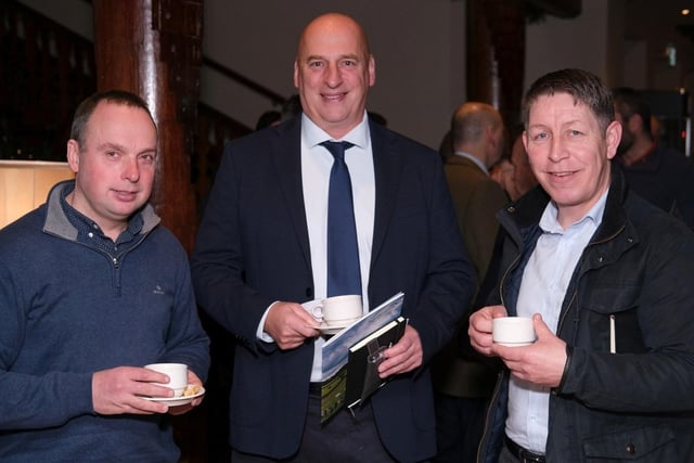 Attending AgriSearch’s Research and Innovation Needs Conference were (l-r) Andrew Crawford, John McLenaghan, Deputy President Ulster Farmers Union, Rodney Brown, Danske Bank