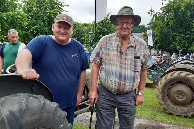 Enjoying the day at the Ferguson Day at Cultra are Stephen Nesbitt from Ballynahinch and James Wilson from Killinchy. Picture: Darryl Armitage