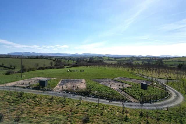 Full Planning Permission for six glamping pods, a communal building and associated siteworks was granted in December 2019, while the wider site includes paths, bridleways, community allotments and a Christmas tree plantation. Image: www.jfspeersandson.co.uk