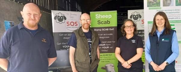 Some members of the NI Sheep Scab Project Team: Stewart Burgess, Moredun Research Institute, Project Lead; Paul Crawford, Chair of NI Sheep Scab Group; Aurelie Aubry AFBI; Sharon Verner AHWNI.