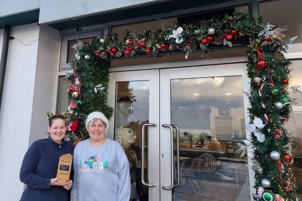 Blandina O’Hara and Kathy Kinsella of The Coffee Hut Portstewart, really focussed on a festive and winning welcome for their customers.