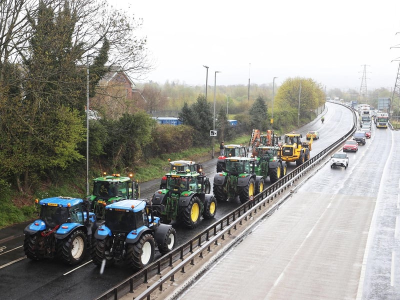 Vehicles on Sydenham by-pass in Belfast, as the National Fuel Protest against rising fuel prices continues. Picture date: Tuesday April 14, 2026. PA Photo. Photo credit should read: Liam McBurney/PA Wire