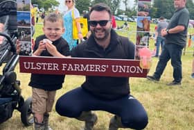 Garrett Davey (NFU Mutual Mourneview customer service advisor) and son.