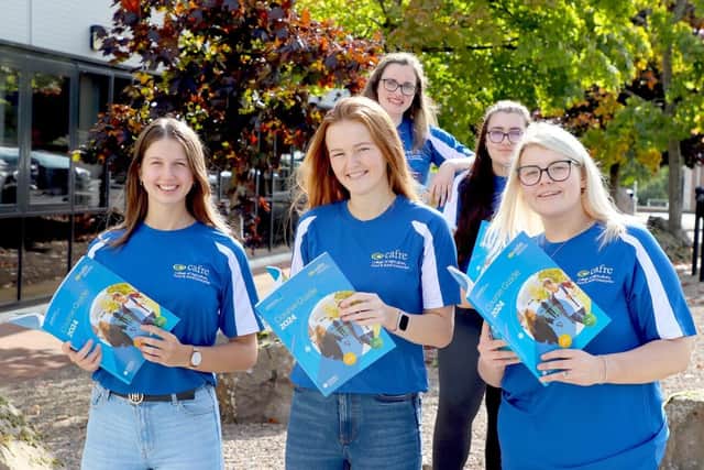 Students Alex Lamont (Coleraine), Kaitlin Hanna (Kilkeel) Rachel Boyce (Garvagh), Faith Elwood (Downpatrick) and Grace Hunter (Dungannon) are ready to welcome you to the Open Days at CAFRE. Book to attend and discover where a CAFRE course could take your career in the Agri-Food and Land-based sectors. Book now at www.cafre.ac.uk