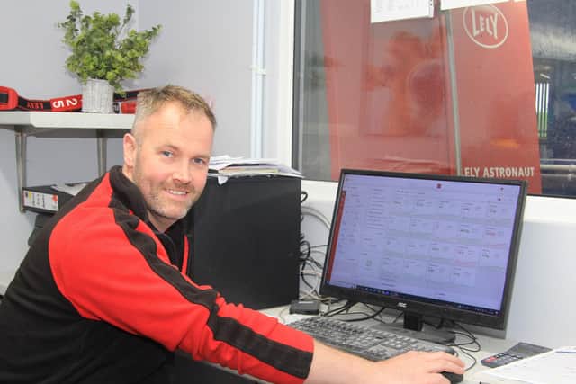 Gary Liggett can access individual cow management data using Lely Horizon, an application which can be viewed on a computer or a mobile device. Picture: Julie Hazelton