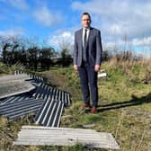 North Down MLA Stephen Dunne on the Ballymoney Road at one of the fly tipping ‘hot spots’