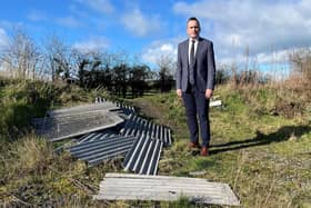 North Down MLA Stephen Dunne on the Ballymoney Road at one of the fly tipping ‘hot spots’