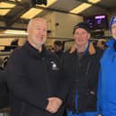 Pictured at the December Dungannon Dairy Sale are, Noel McCorry, centre, with John Sproule and David Dunlop AI Services (NI) Ltd. Picture: Julie Hazelton