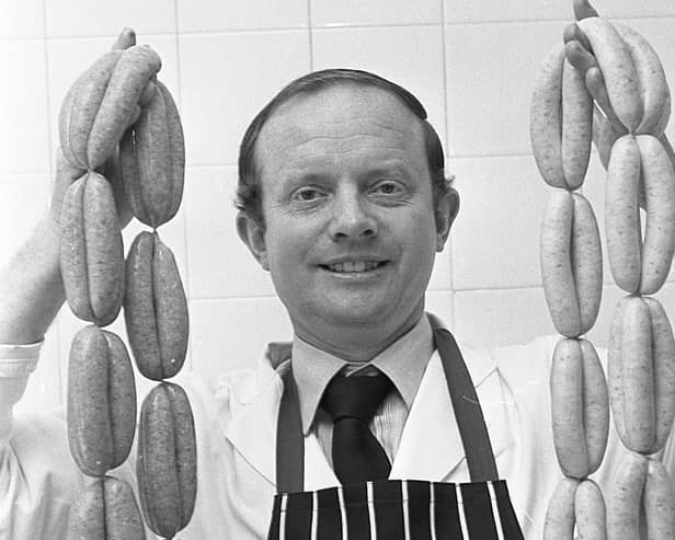 Each year the National Federation of Meat Traders meets at Harrogate to choose, among other things, Britain’s Best Sausage. In 1981, out of over 700 entries, David Burns, a long-established butcher from Bangor, distinguished himself in the competition by carrying home second prize for beef sausages, and third prize for his pork sausages. He was the only entrant from Northern Ireland. Picture: News Letter archives/Darryl Armitage