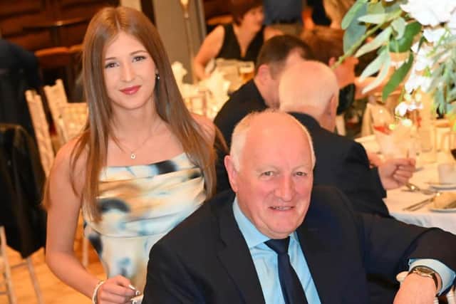 Jim McClean and granddaughter Lily Belle at the recent celebrations held by Trillick and District YFC. Picture: Submitted