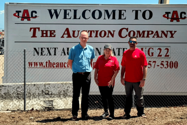 Jonnie Keys (Yoder and Frey and Euro Auctions), Claudia Knopp (co-founder of The Auction Company) and Steve Gorin (co-founder of The Auction Company)