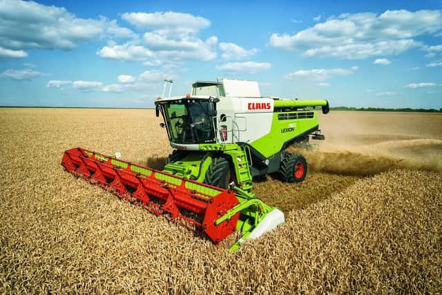 A combine at work