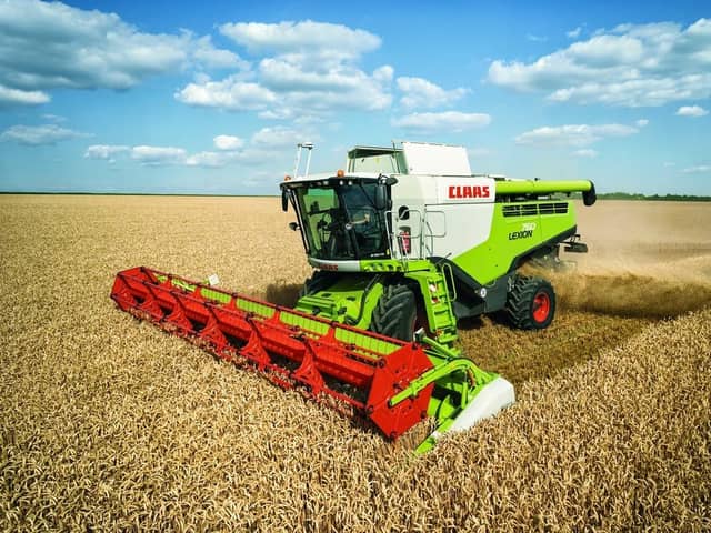 A combine at work