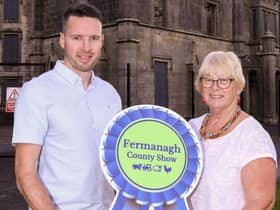 Yvonne Swan, Co.Fermanagh Show, with sponsor of The Cookery Demonstration,  Kyle McCleery, RTD Crawfords, Lisbellaw. Picture: John McVitty