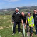DAERA Minister Andrew Muir pictured at Lenamore Wood with (L-R) John Joe O'Boyle, Forest Service, John Griffin, Ulster Wildlife and Carolyn Trimble, IndiWoods.