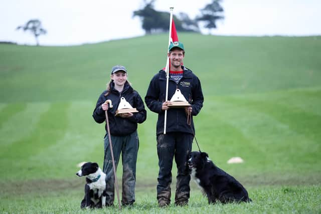 Pictured are, Petter Landfald, from Norway and Tyler McKinlay, from Lanark, Scotland, who were crowned World Champion and Young Handler World Champion respectively, at the World Sheepdog Trials, which took place at Gill Hall Estate, Dromore last week.  Photo by Kelvin Boyes / Press Eye.