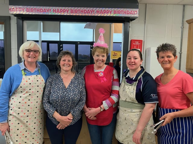 Top chefs - Fiona Speers, Linda Petticrew, Oonagh Chesney, Lucy Benton and Margret Speers. Picture: Ahoghill YFC