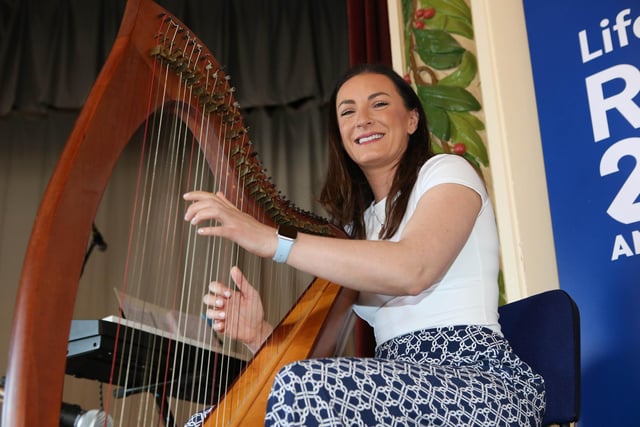 A harpist at the special anniversary service
