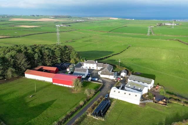 This former dairy farm, extending to 184.71 acres, is now on the market. Image: Galbraith