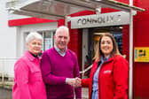 Fiona and Martin Connolly with Lisa McKee, Store Manager at the new EUROSPAR Downpatrick.