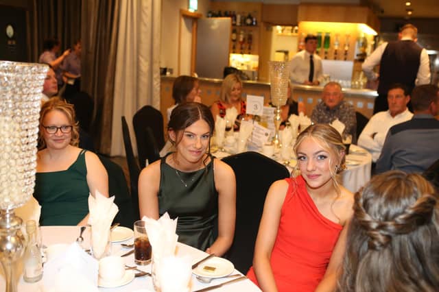 Karen Laverty, Ellen Fullerton and Anna McMillan at the recent Kells and Connor anniversary dinner. Picture: Steven McAuley
