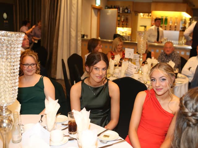 Karen Laverty, Ellen Fullerton and Anna McMillan at the recent Kells and Connor anniversary dinner. Picture: Steven McAuley