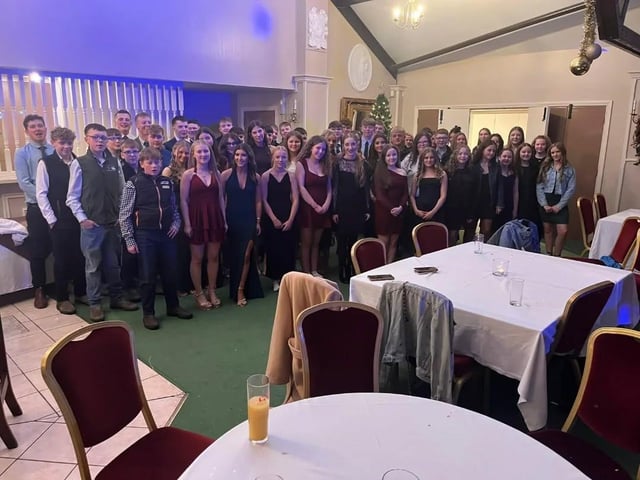 Club members at the Kells and Connor YFC dinner at the Ramble Inn