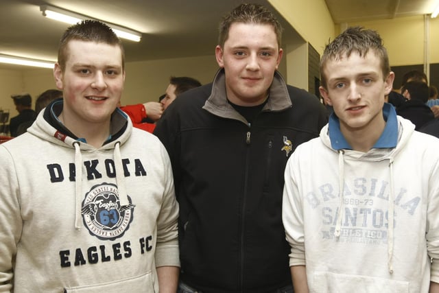Paddy Brennan, Ryan Smyth and Bert Gamble pictured at the John McElderry's open night in Ballymoney. Picture: Steven McAuley/Kevin McAuley Photography Multimedia