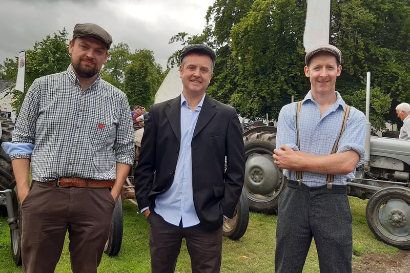 Enjoying the day at the Ferguson Day at Cultra are Shane Cranney, Co Meath, Colin Taylor,  Drumaness, and Michael Bennett, Co Meath. Picture: Darryl Armitage