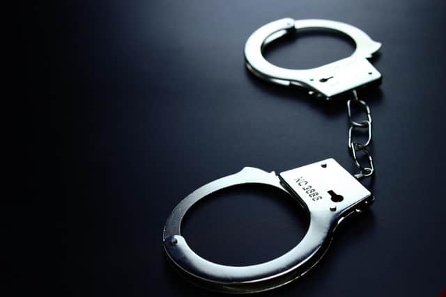 Police metal handcuffs