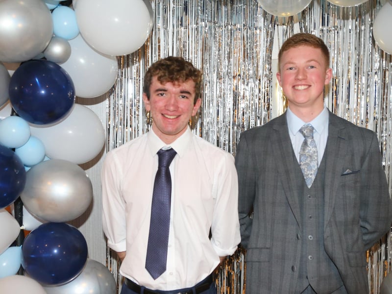 Matthew McBride and Harry Lyttle at the recent Kells and Connor anniversary dinner. Picture: Steven McAuley