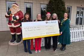 Friends of the Cancer Centre received a donation of £2,200 as part of NFU Mutual’s Community Champions Scheme (L-R): Denise Falls (Friends of the Cancer Centre), Lauren Finaly (NFU Mutual), Emma Wilson (NFU Mutual), (Louise Crawford, NFU Mutual), Lauren McRoberts (Friends of the Cancer Centre)