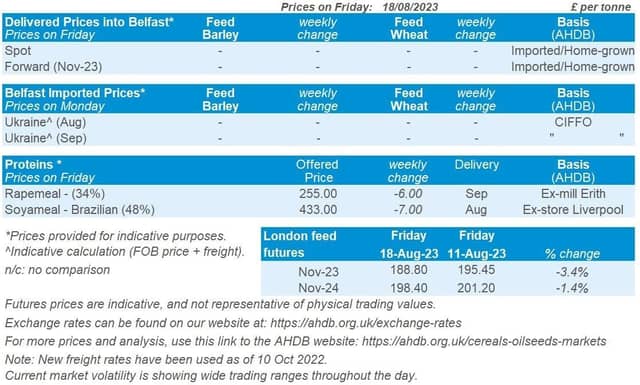 Northern Ireland weekly market report - 21 August 2023. Picture: ADHB
