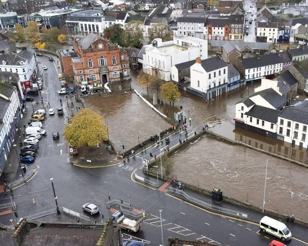 Newry City Centre experienced unprecedented levels of flooding due to the canal bursting its banks last October. Picture: Jonathan Porter / Press Eye