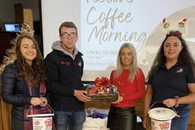 From left Helen Laird, Ben Allen, Zoe Maguire and Amy Ritchie supporting the festive coffee morning. Picture: Submitted