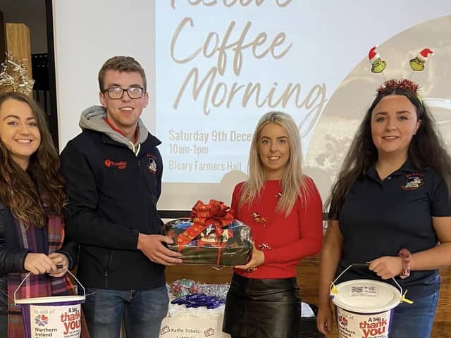 From left Helen Laird, Ben Allen, Zoe Maguire and Amy Ritchie supporting the festive coffee morning. Picture: Submitted