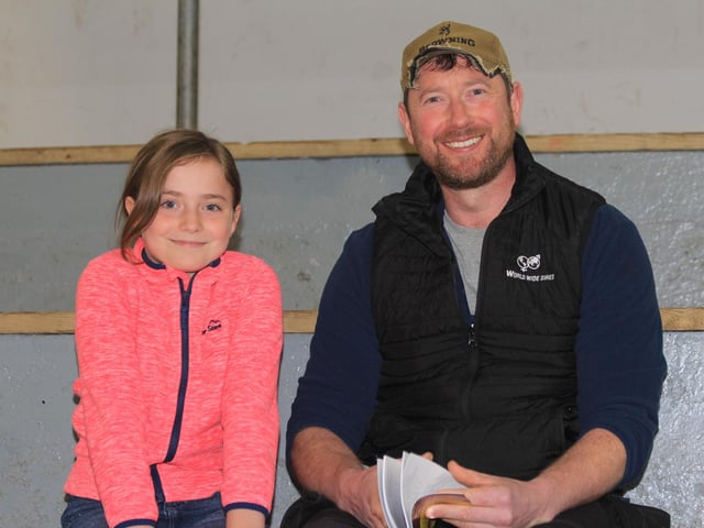 Alan Brennan, and daughter Maisie, from Larne, at the Dungannon Dairy Sale. Picture: Julie Hazelton