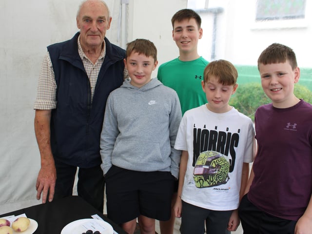 Ernie Mathers with Tom and James Mathers and Tom and James Campbell at the show