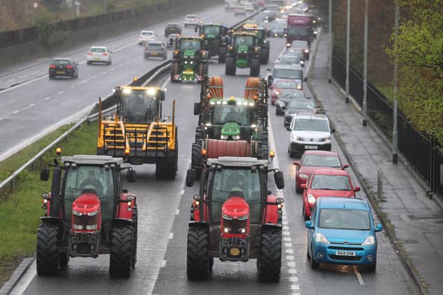 Vehicles on Sydenham by-pass in Belfast, as the National Fuel Protest against rising fuel prices continues. Picture date: Tuesday April 14, 2026. PA Photo. Photo credit should read: Liam McBurney/PA Wire