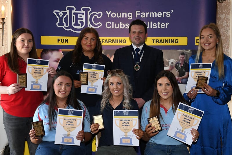 YFCU president's award winners pictured with YFCU president Richard Beattie at the YFCU AGM. Picture: YFCU