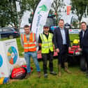 At the official launch of Farm Safety Live demonstrations at the Tullamore show 2023 are (L to R) Peter Slattery, FRS Training, Colin Heaney, FBD Insurance, Joe Molloy, Tullamore Show, Pat Griffin, HSA, Chelsey Cox, Tullamore Show, Minister for Agriculture Food and the Marine, Charlie McConalogue and Minster for State with special responsibility for farm safety, Martin Heydon, Colin Donnery, FRS Network, Tim Maher, FRS Network and Jane Marks, FRS Network. Pic: Jeff Harvey