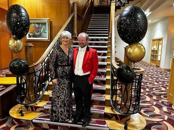 Andrew and Denise Phillips at the Tynan and Armagh Foxhounds hunt ball