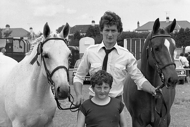 Sam and Connor McCormack from Saintfield, Co Down, with their prize winning ponies at the Ballymena Show in June 1982. Picture: Farming Life/News Letter archives