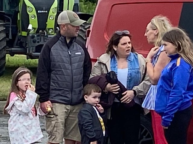 Time for a chat at the Armoy tractor and truck run