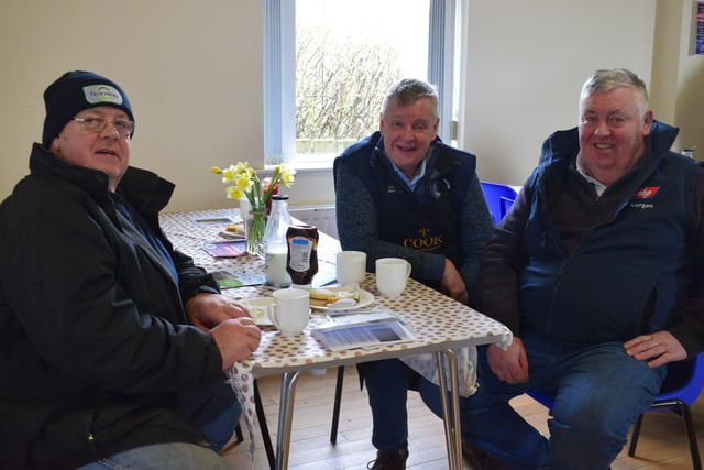 Holestone YFC president Peter catching up with members of the community at the big breakfast which was held by Holestone YFC. Picture: Holestone YFC