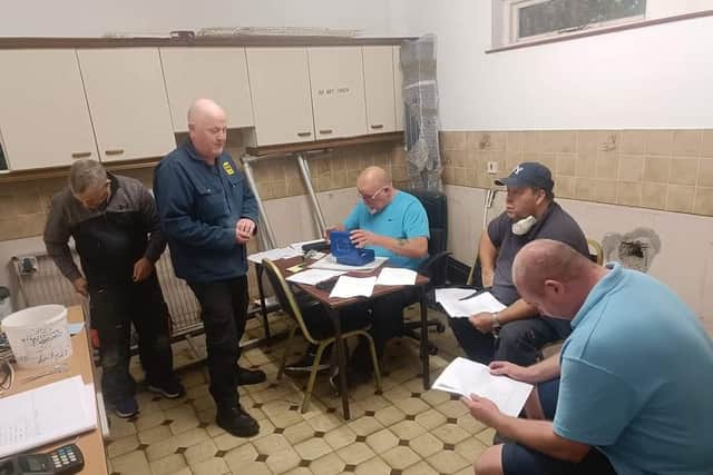 Larne & District Members picking out their pools and 2bird pigeons for the Tullamore yb race 2. Pic: Jordan Hughes