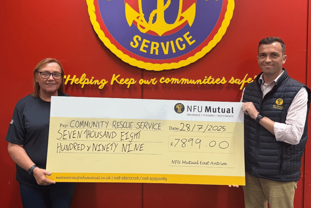 Hazel Gallagher, Community Rescue Service Development Officer, and Richard Lee, Partner at NFU Mutual East Antrim Agency