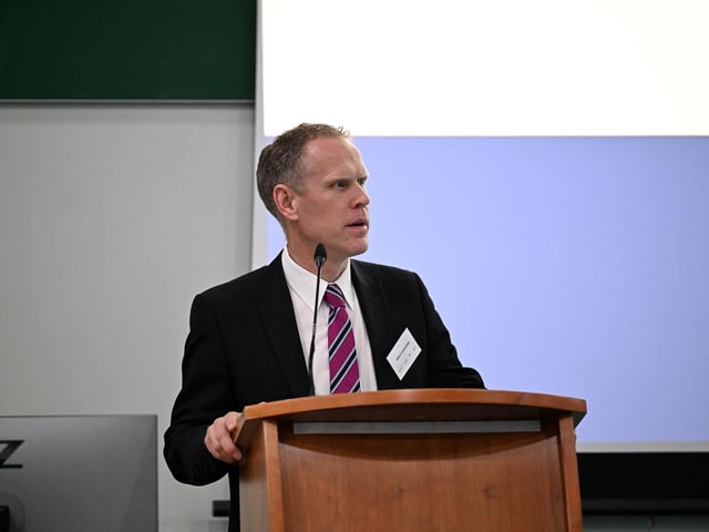 Albert Johnston, Head of Knowledge Advisory Service welcomes delegates to the Dairy Conference at CAFRE.