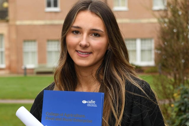 Faith Adair (Newtownards) graduated with a Level 2 Certificate in Veterinary Care Support. Faith is employed at Gortlands Veterinary Clinic, Belfast. (Pic: CAFRE)